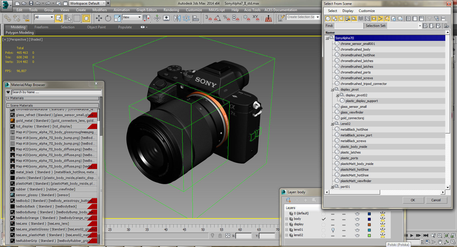 Sony Alpha 7 II with two lenses 3D model_23