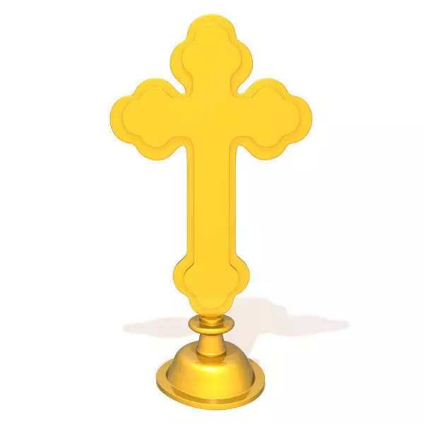 Cross golden 3D model_0