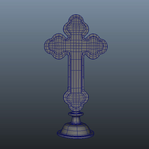 Cross golden 3D model_2