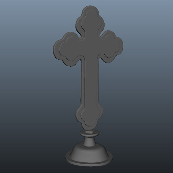Cross golden 3D model_1