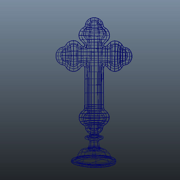 Cross golden 3D model_3