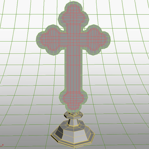 Cross golden 3D model_4