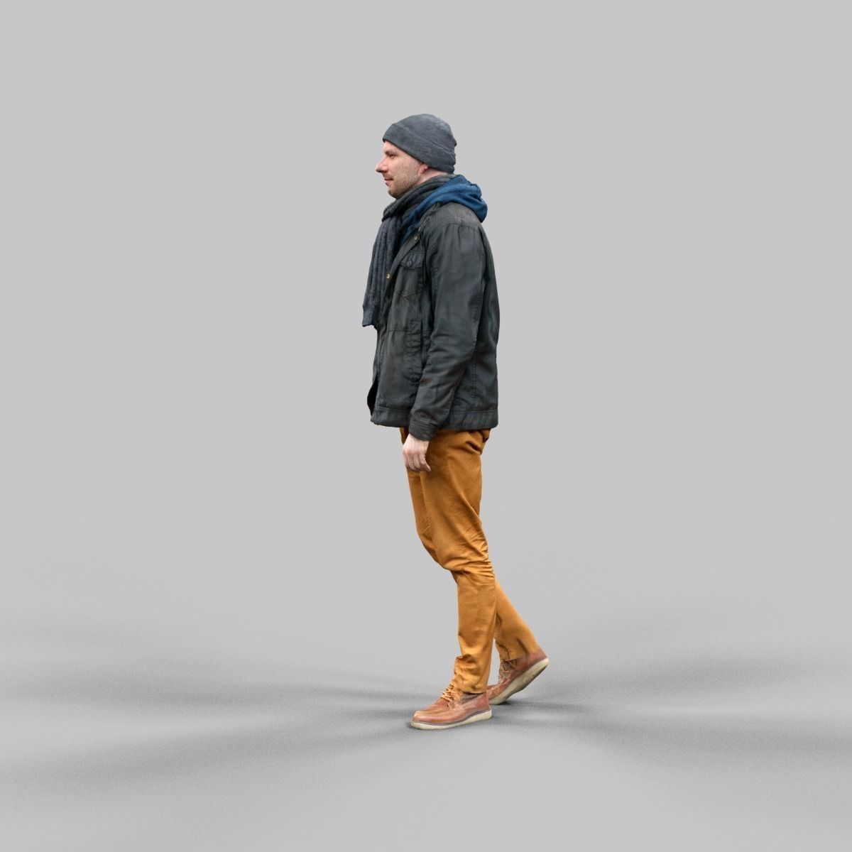 Casual Male Walking Pose Low-poly 3D model_3