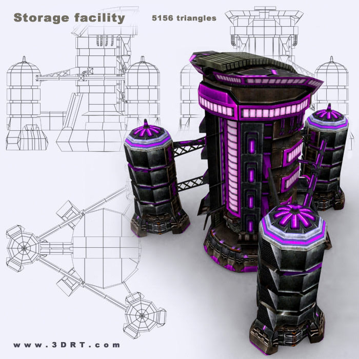 3DRT - Sci-Fi Constructions Mixed Pack Low-poly 3D model_4
