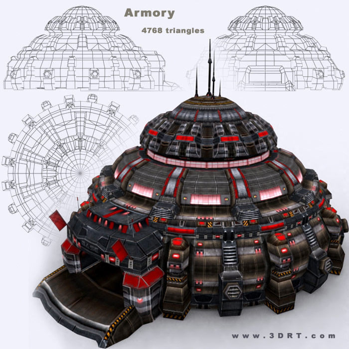 3DRT - Sci-Fi Constructions Mixed Pack Low-poly 3D model_3