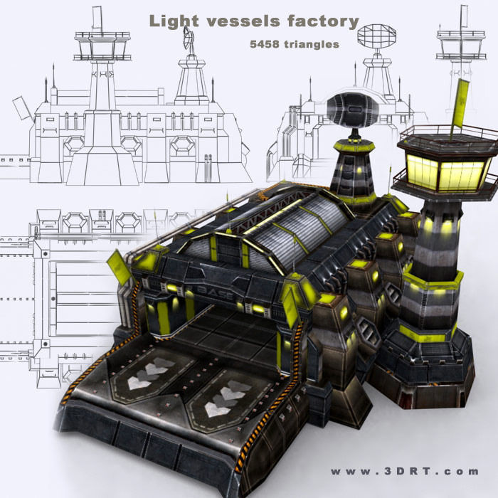 3DRT - Sci-Fi Constructions Mixed Pack Low-poly 3D model_7