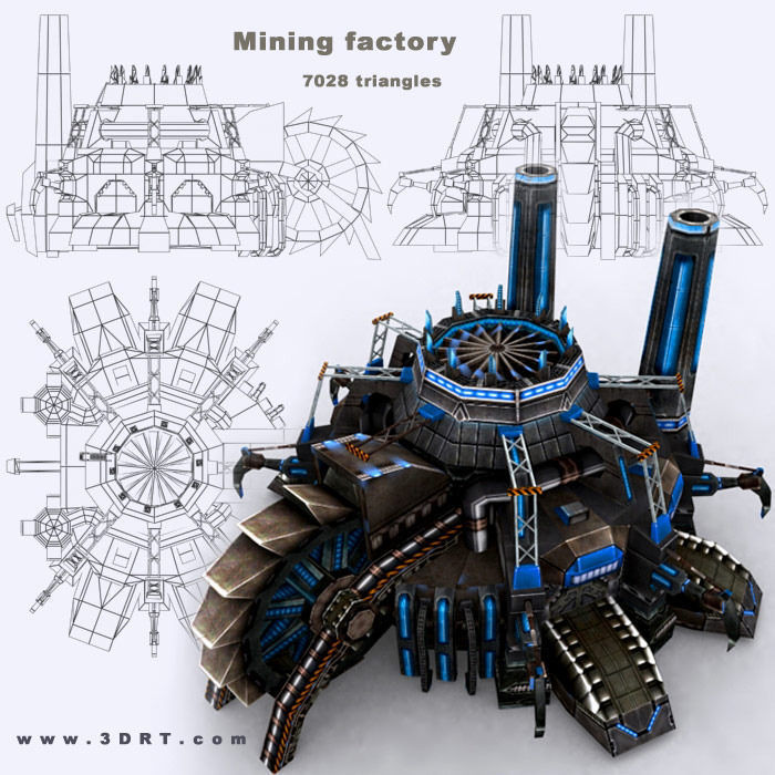 3DRT - Sci-Fi Constructions Mixed Pack Low-poly 3D model_5