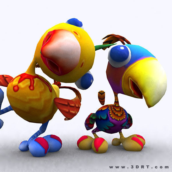 3DRT - Toonpets Birdies  Low-poly 3D model_6