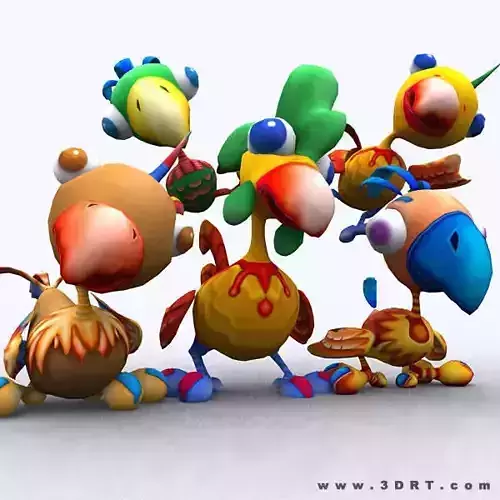 3DRT - Toonpets Birdies  Low-poly 3D model