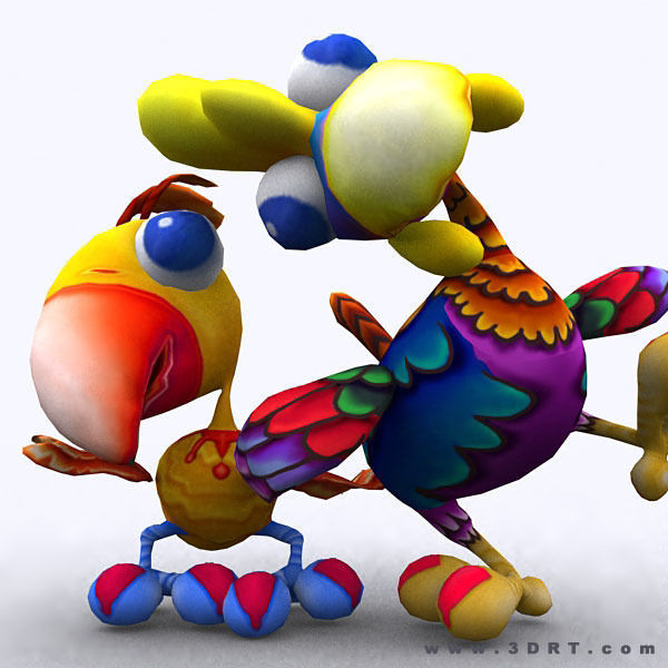 3DRT - Toonpets Birdies  Low-poly 3D model_7