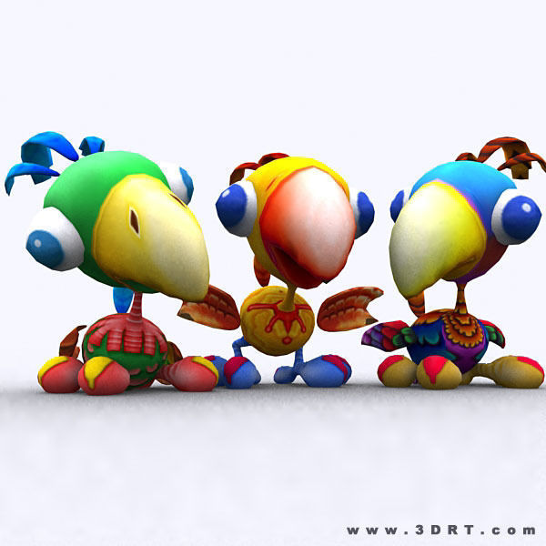 3DRT - Toonpets Birdies  Low-poly 3D model_10