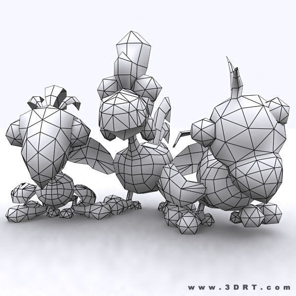 3DRT - Toonpets Birdies  Low-poly 3D model_12