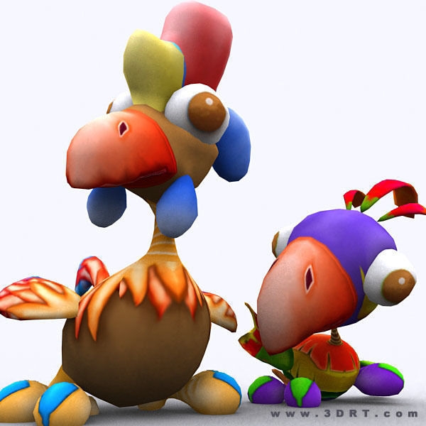 3DRT - Toonpets Birdies  Low-poly 3D model_5