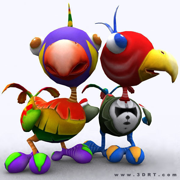 3DRT - Toonpets Birdies  Low-poly 3D model_4