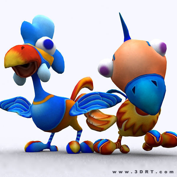 3DRT - Toonpets Birdies  Low-poly 3D model_9