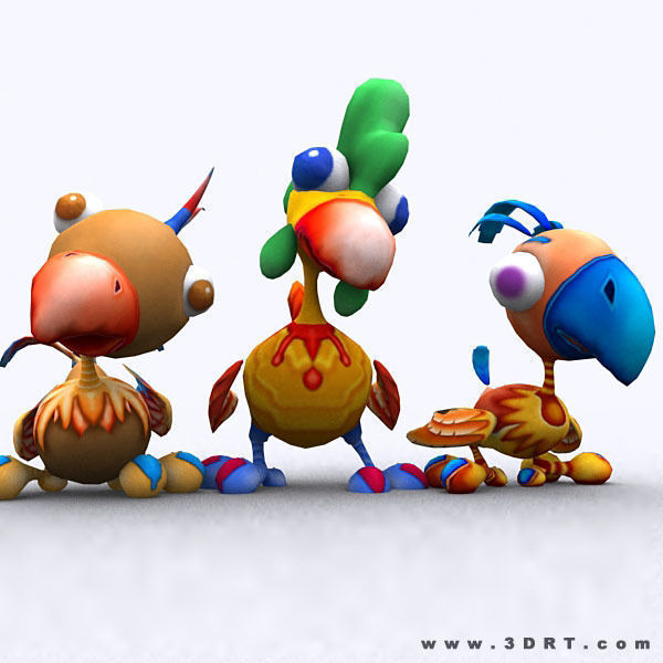 3DRT - Toonpets Birdies  Low-poly 3D model_8