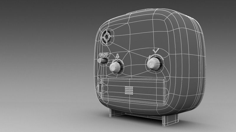 Clock alarm on wooden table 3D model_4