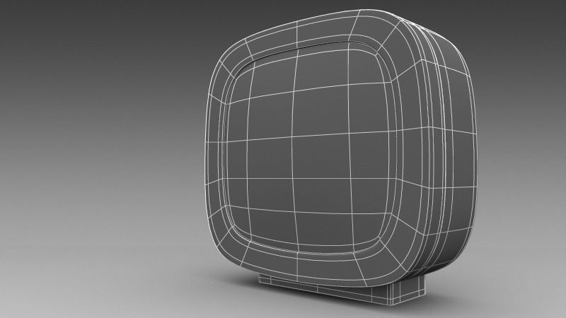 Clock alarm on wooden table 3D model_2