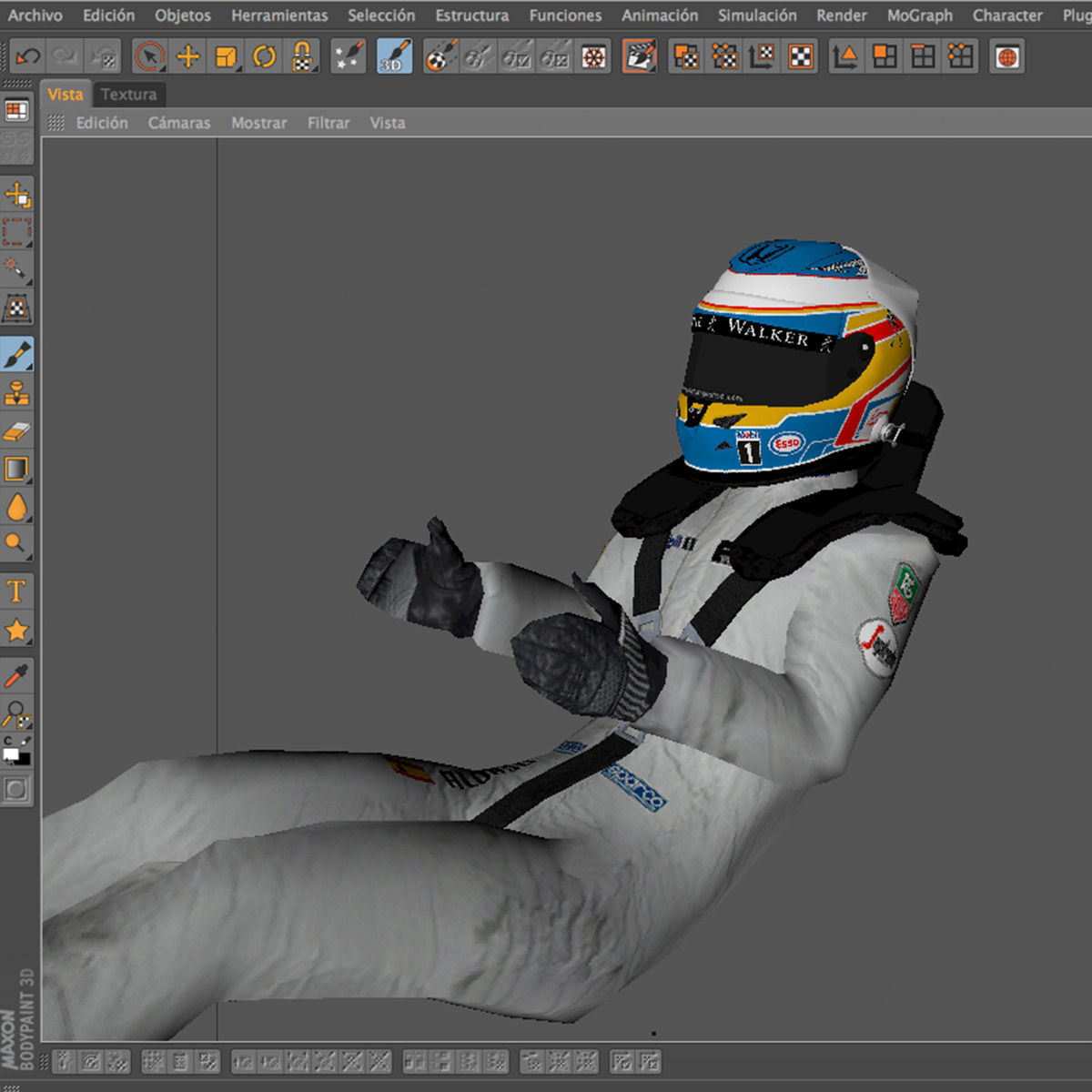 Fernando Alonso 2015 Low-poly 3D model_10