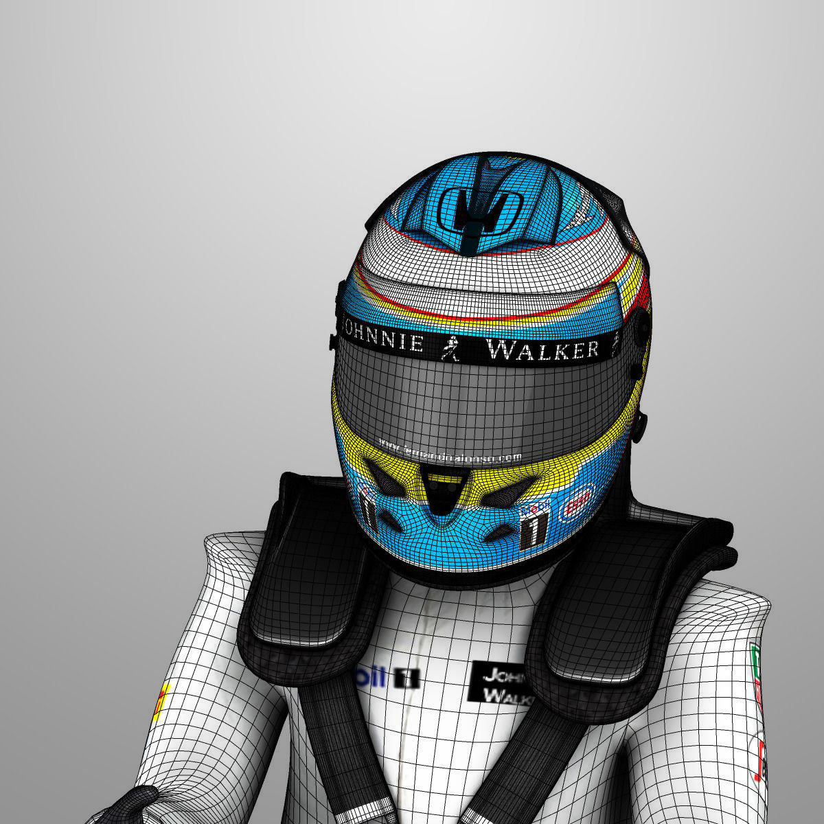 Fernando Alonso 2015 Low-poly 3D model_7