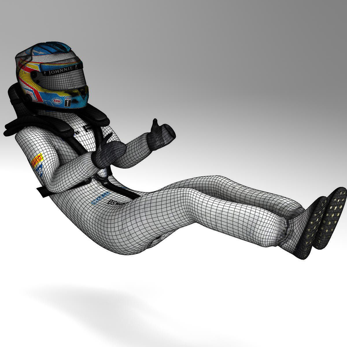Fernando Alonso 2015 Low-poly 3D model_3