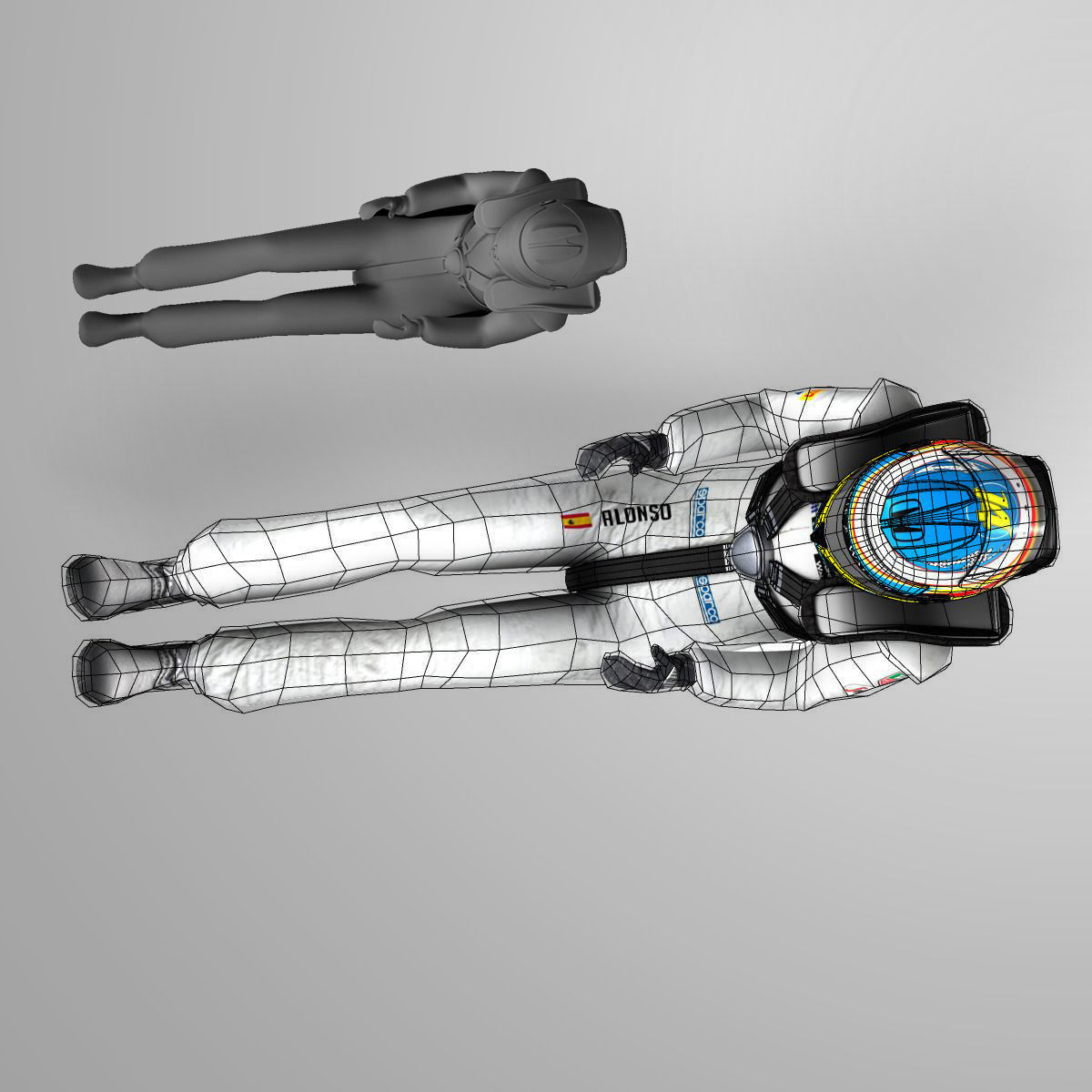 Fernando Alonso 2015 Low-poly 3D model_2