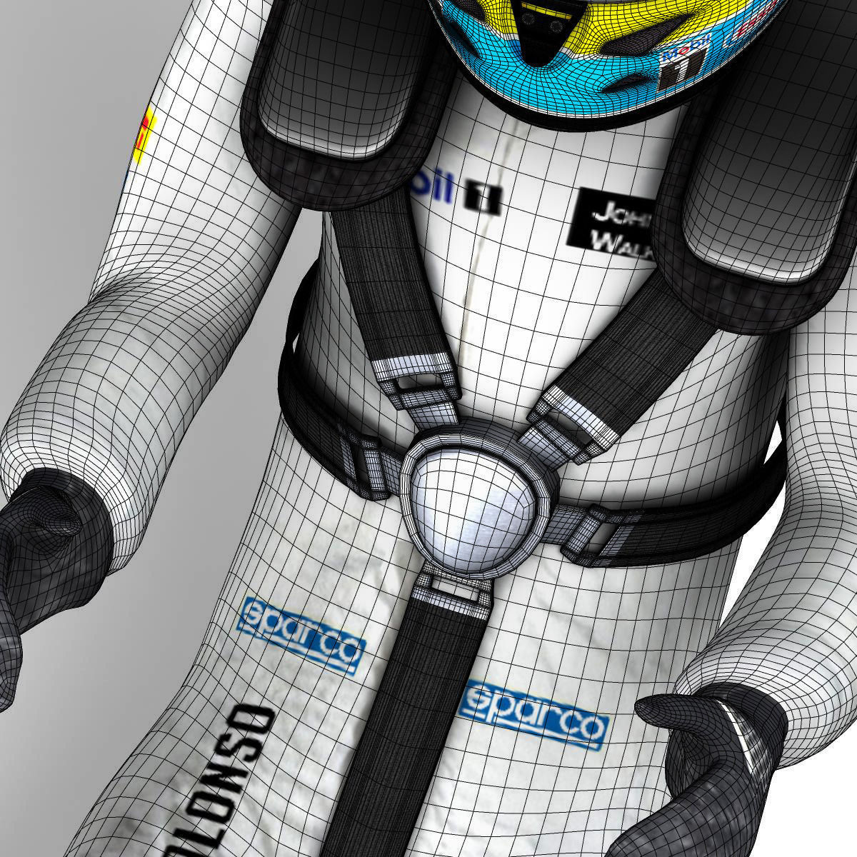 Fernando Alonso 2015 Low-poly 3D model_5