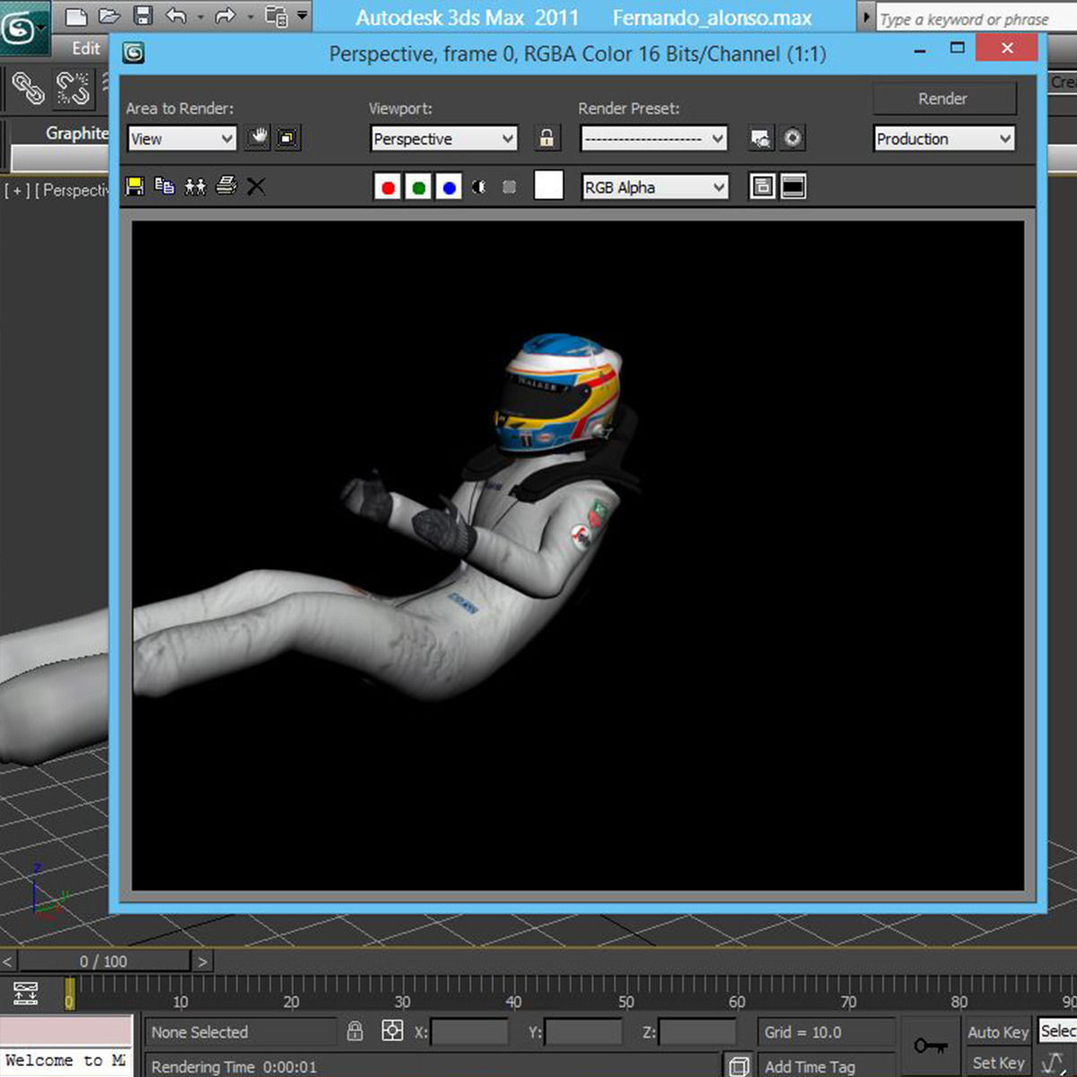 Fernando Alonso 2015 Low-poly 3D model_11