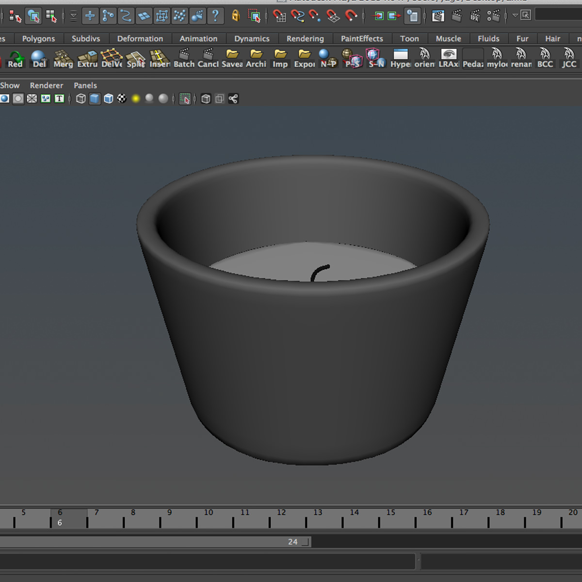Candle in glass bowl 3D model_5