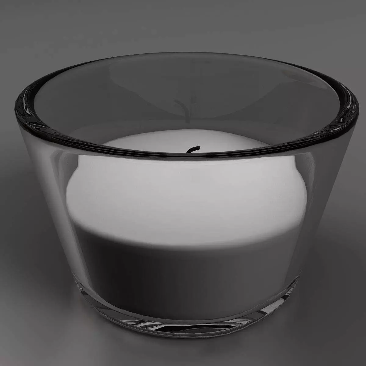 Candle in glass bowl 3D model_0