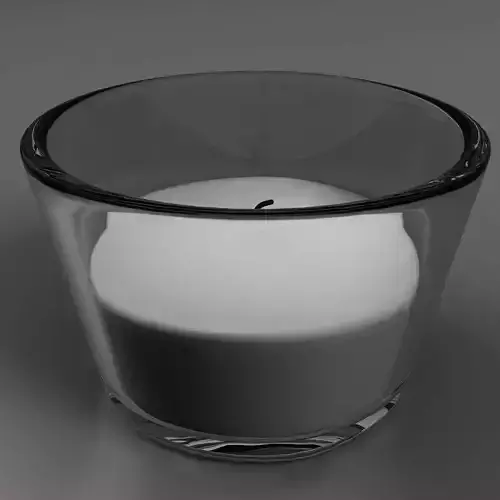 Candle in glass bowl