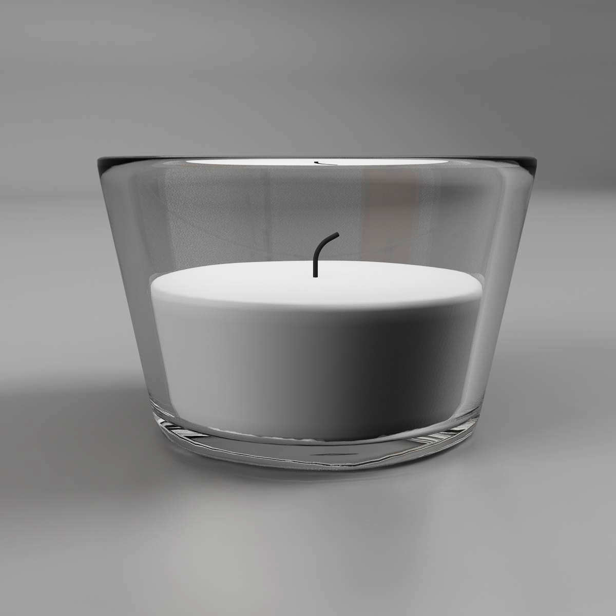 Candle in glass bowl 3D model_2