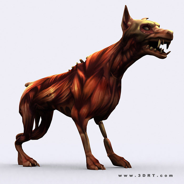 3DRT - Zombie Dogs Low-poly 3D model_3