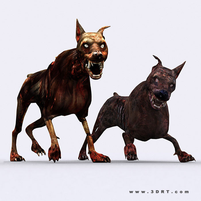 3DRT - Zombie Dogs Low-poly 3D model_8