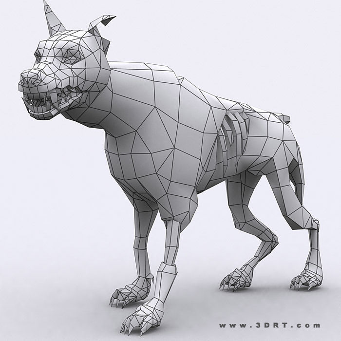 3DRT - Zombie Dogs Low-poly 3D model_12