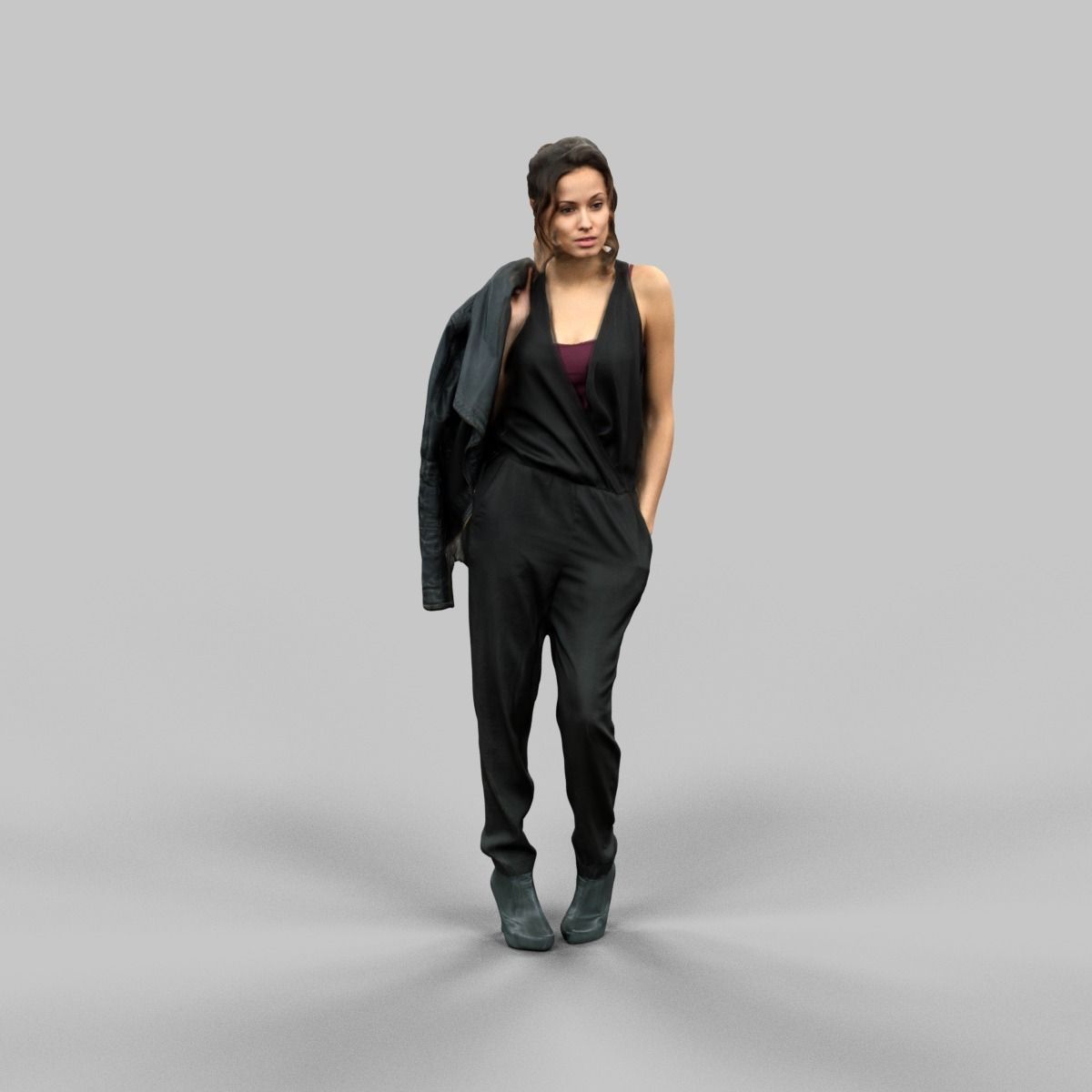 Dressed in Black Low-poly 3D model_4