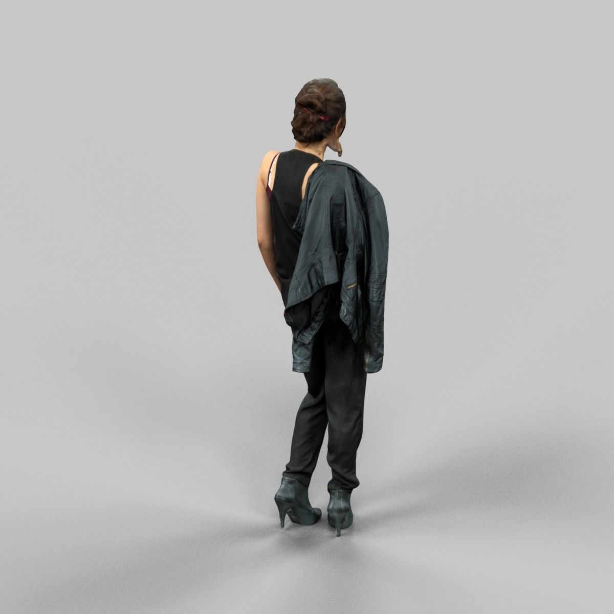 Dressed in Black Low-poly 3D model_5