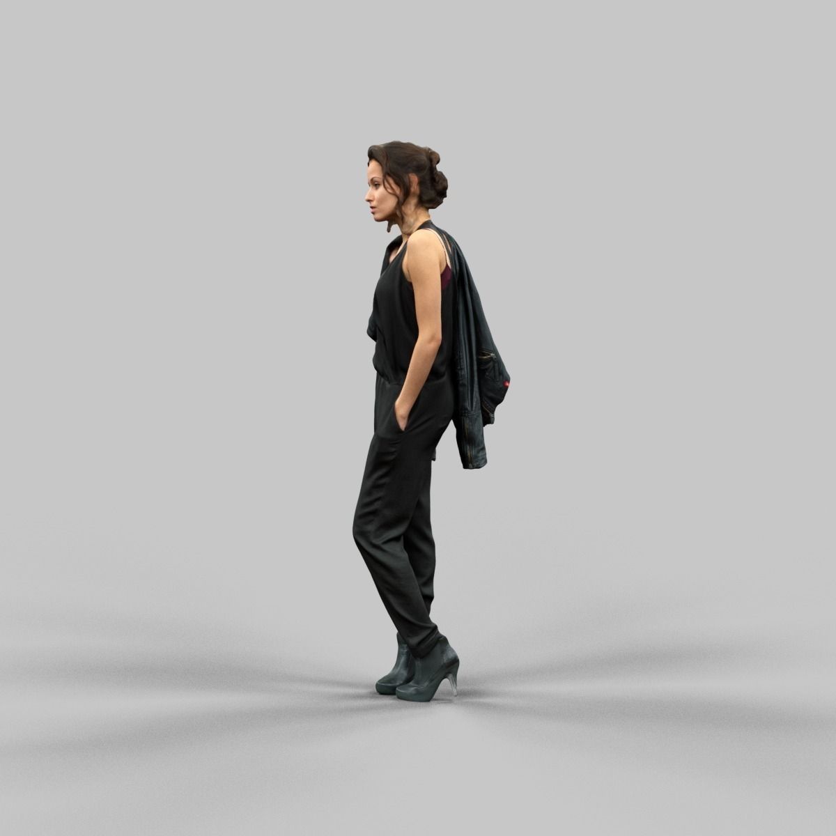 Dressed in Black Low-poly 3D model_2