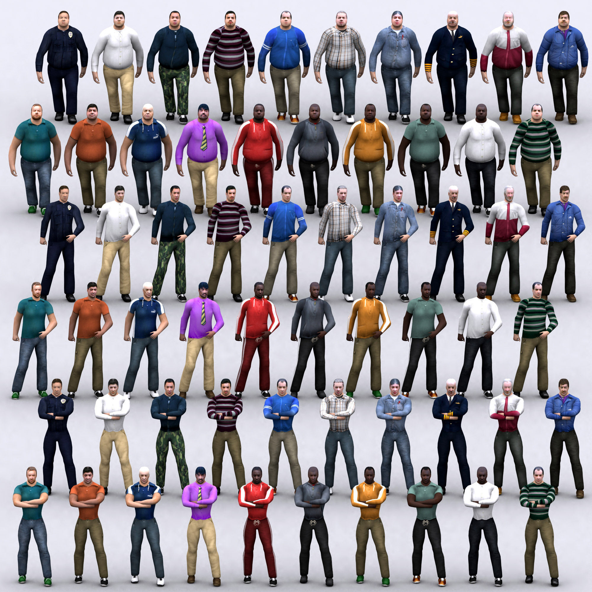 3DRT - Realpeople Males  Low-poly 3D model_4