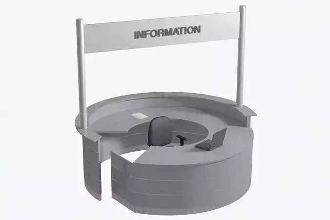 Circular counter Desk 3D model