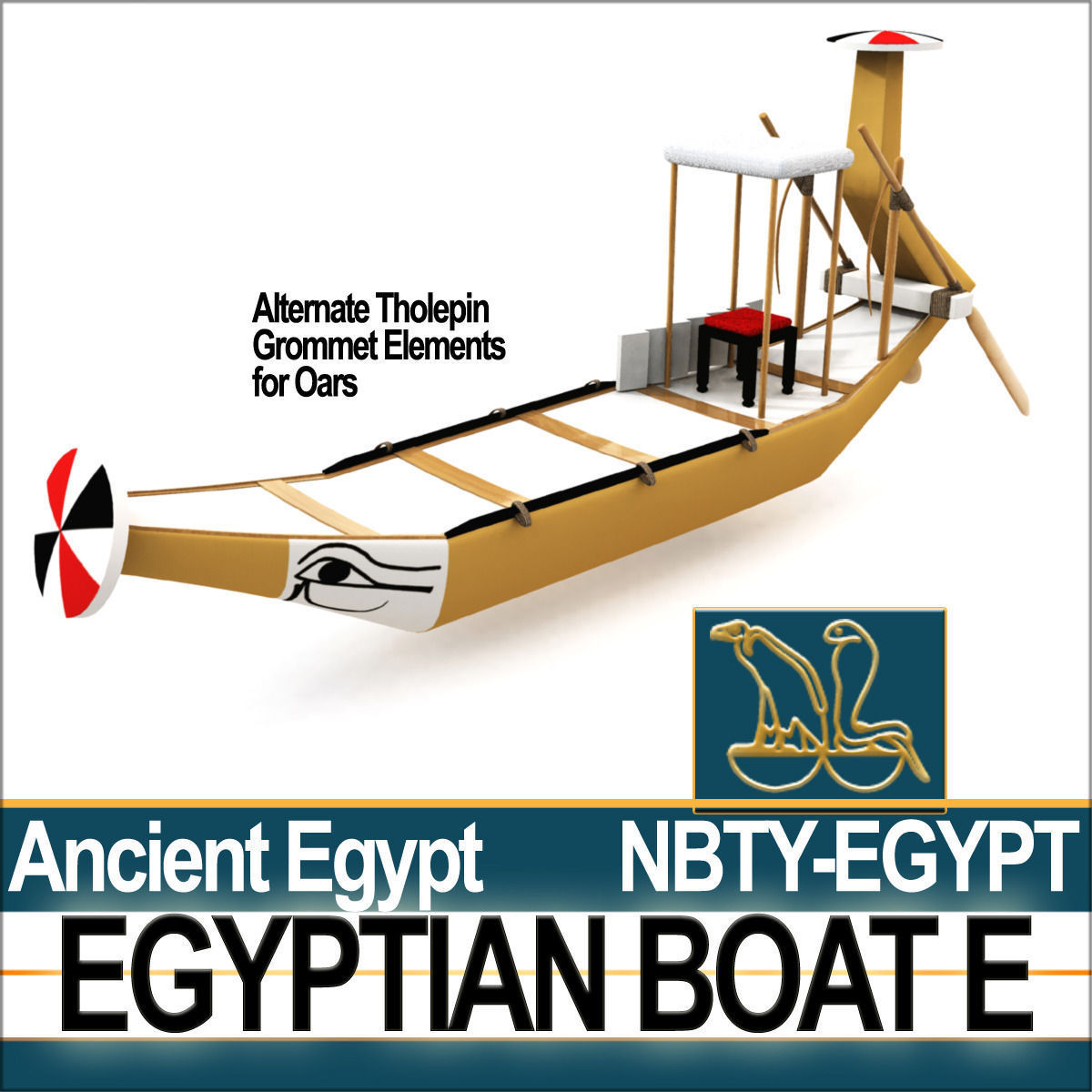 Ancient Egypt Boat E 3D model_4