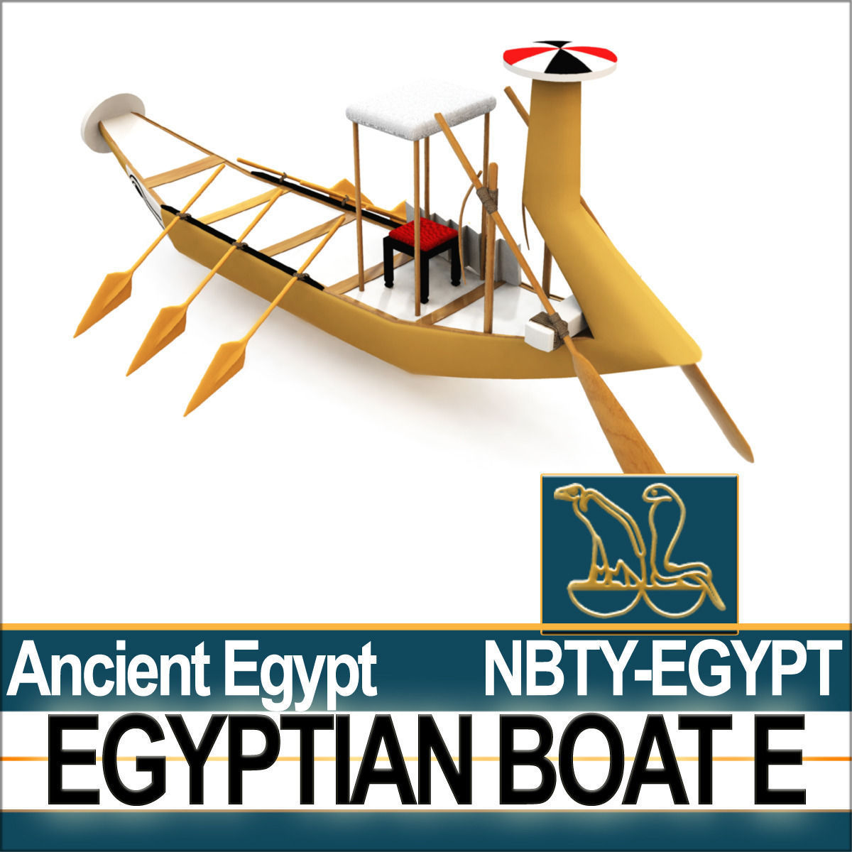 Ancient Egypt Boat E 3D model_2