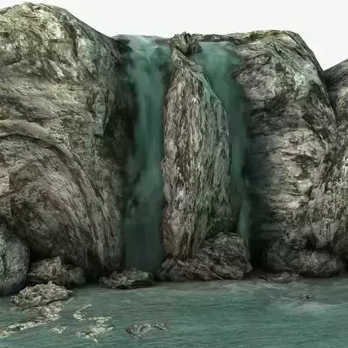Waterfall on rock