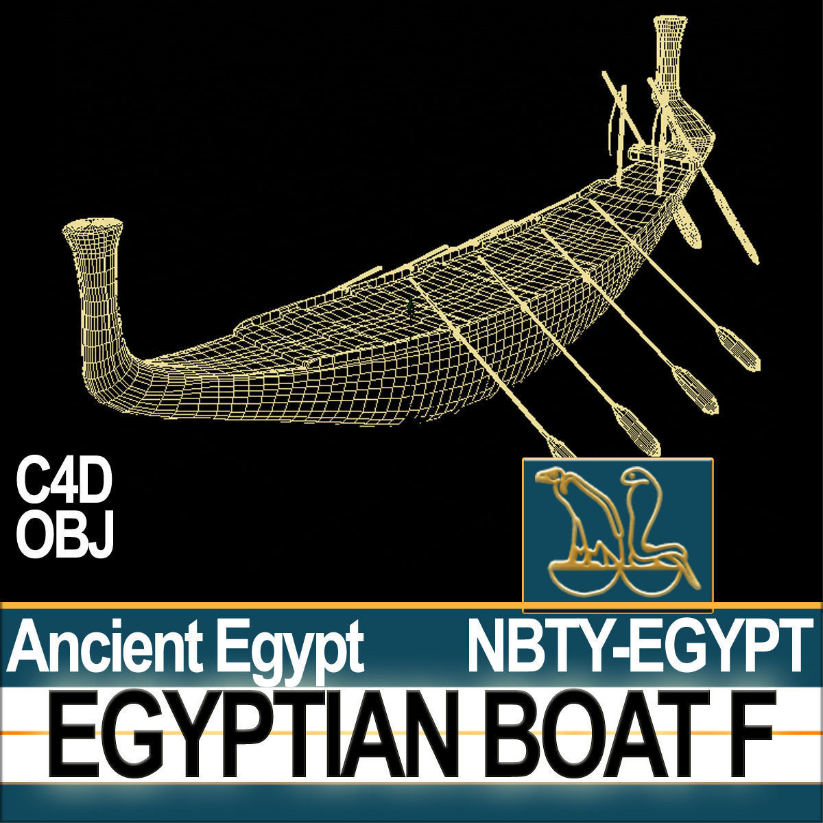Ancient Egypt Boat F 3D model_4
