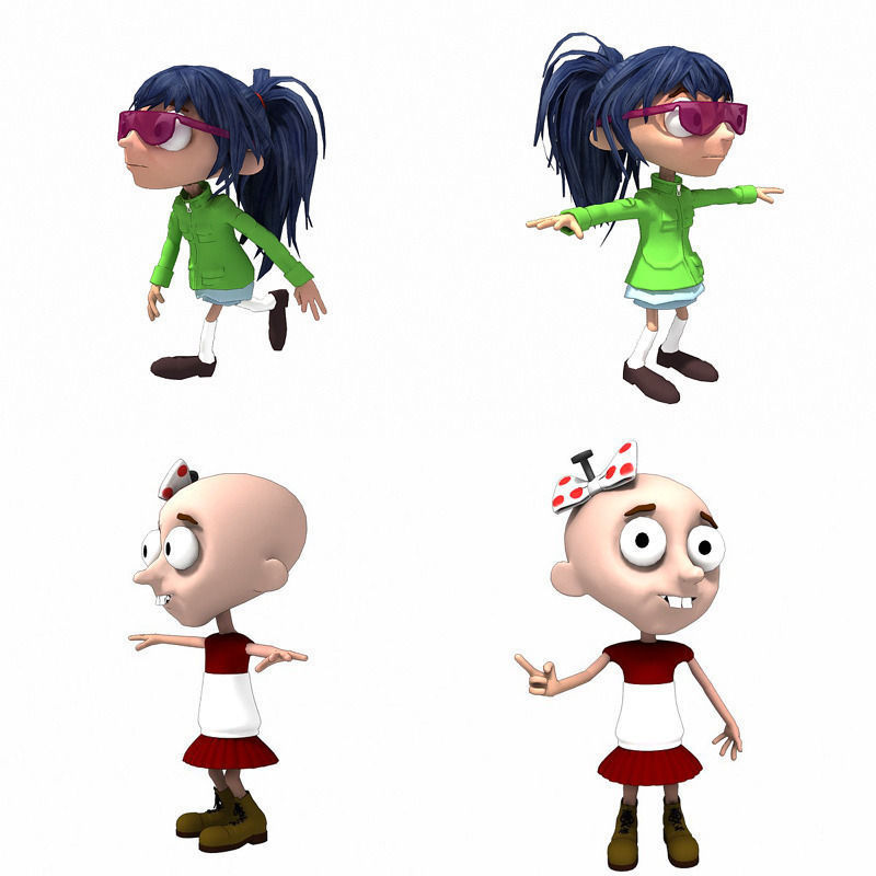 Cartoon Kids Low-poly 3D model_5