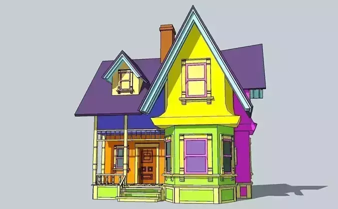 House from an Up animation movie Low-poly 3D model