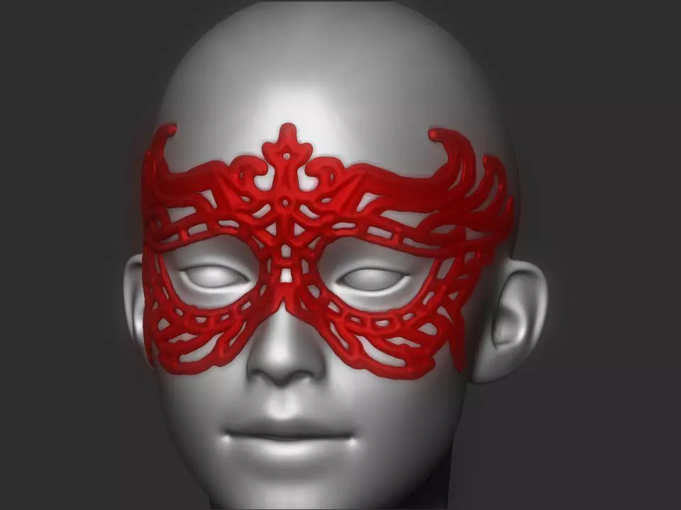 Evil Girl Mask 3D print model_0