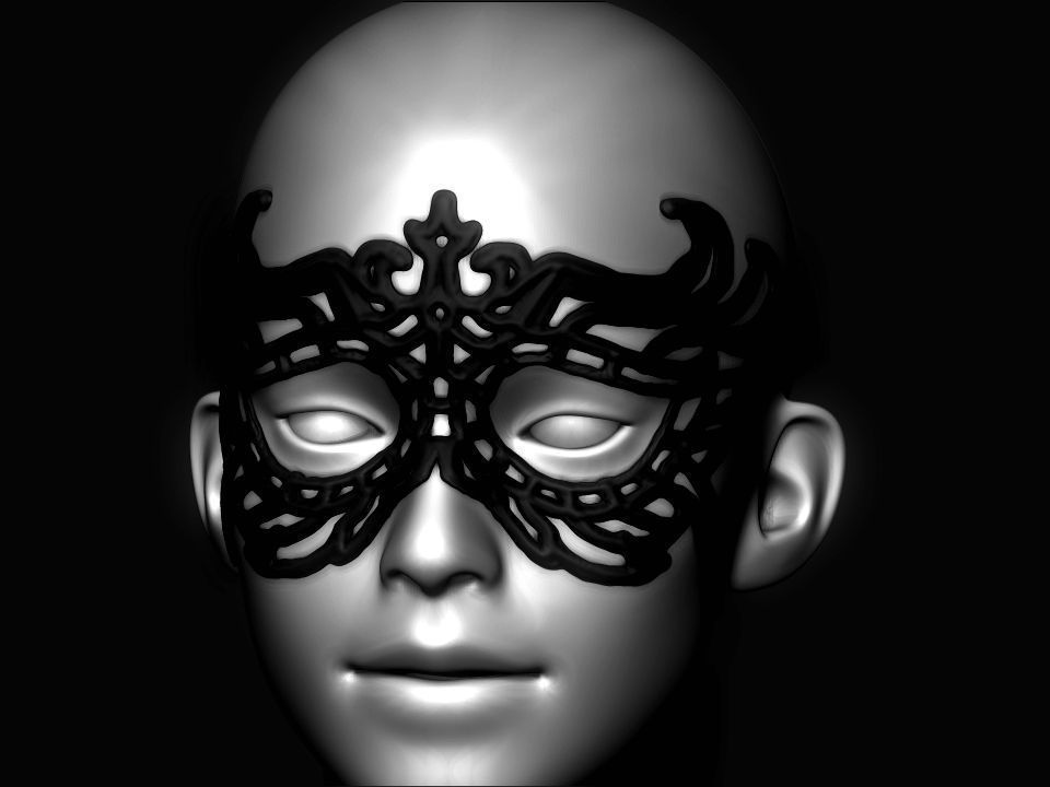 Evil Girl Mask 3D print model_1