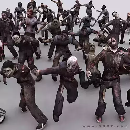 3DRT - RealZombies Low-poly 3D model