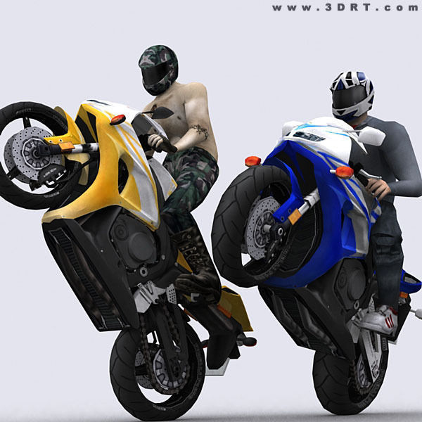 3DRT - Motorbikes Collection Low-poly 3D model_3